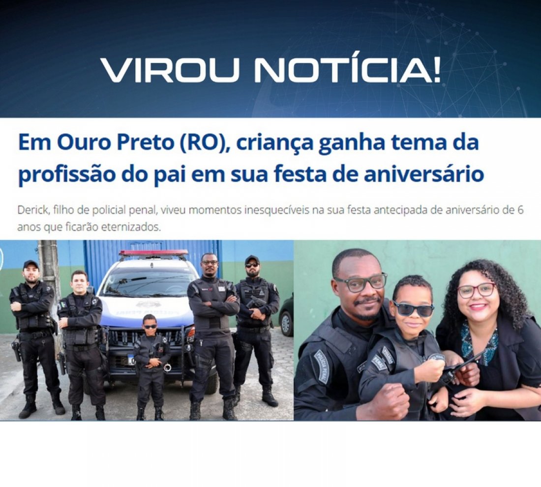 Polícia Penal é tema da festa de aniversário de criança no interior de Rondônia