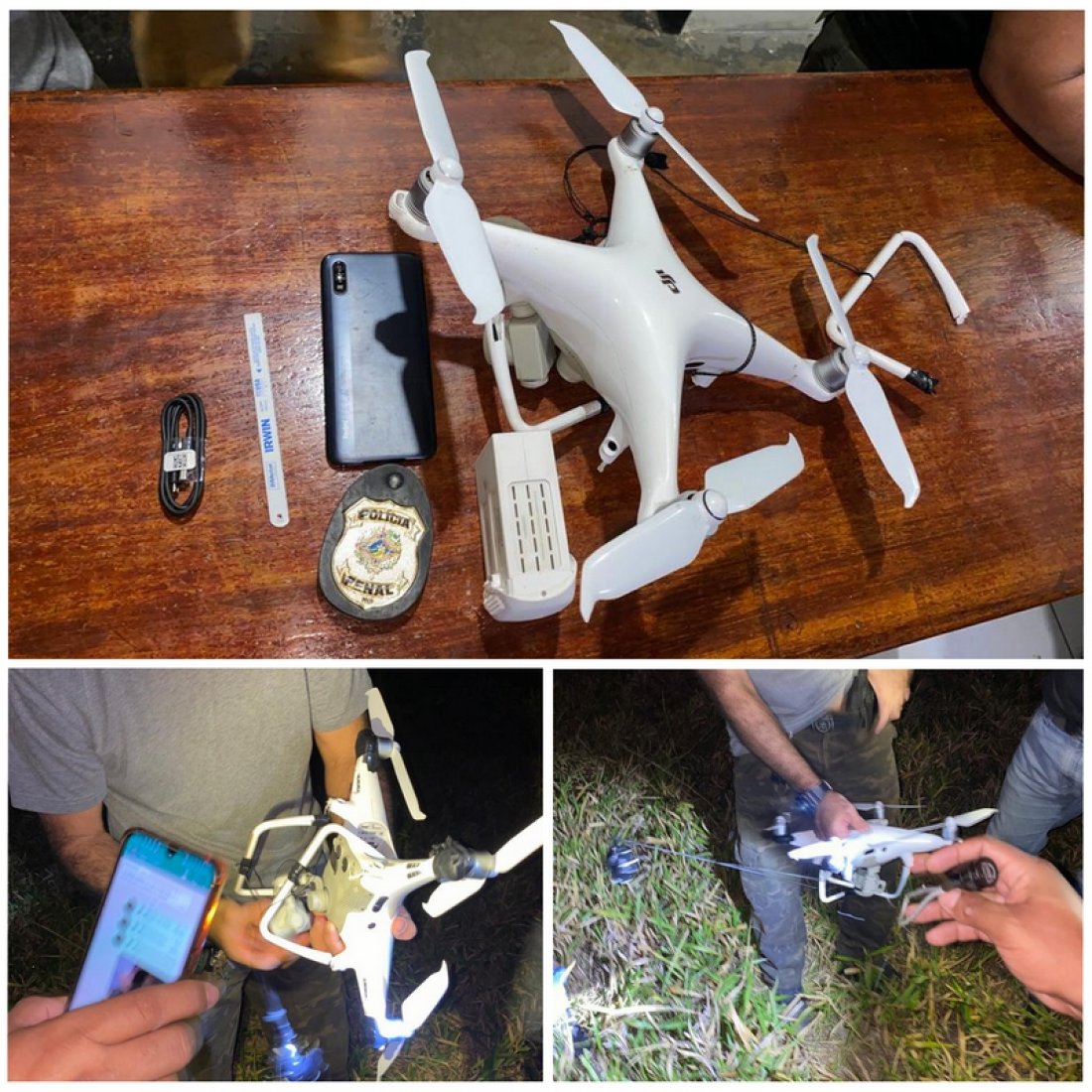 Polícia Penal de Ji-Paraná abate drone que sobrevoava Presídio Agenor de Carvalho para jogar celular, carregador e serras