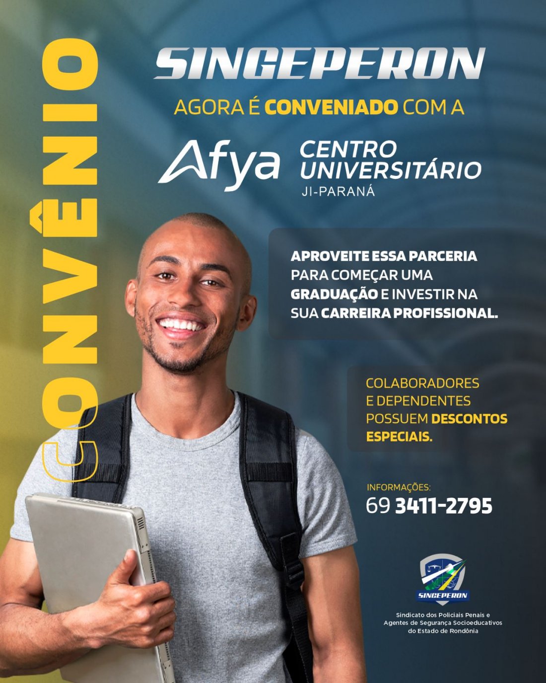 SINGEPERON firma convênio com Afya Centro Universitário de Ji-Paraná e garante descontos especiais para seus filiados