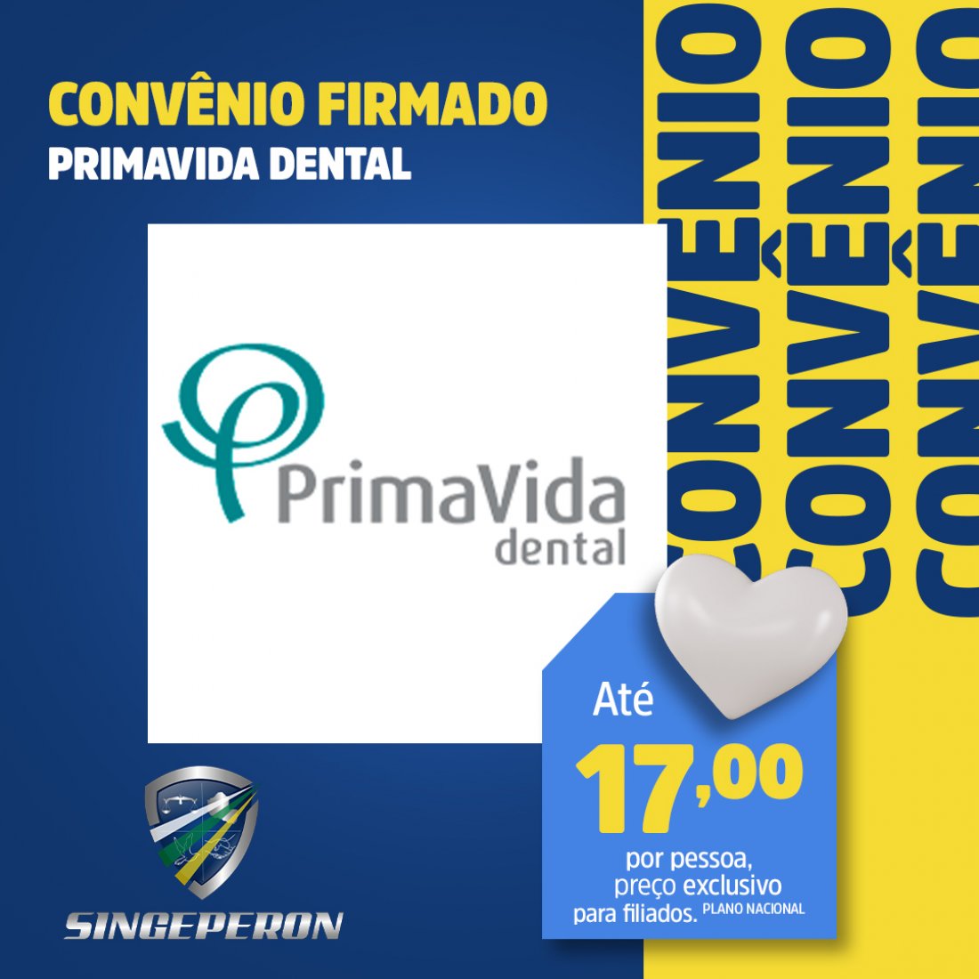 Singeperon firmou convênio com PrimaVida Dental